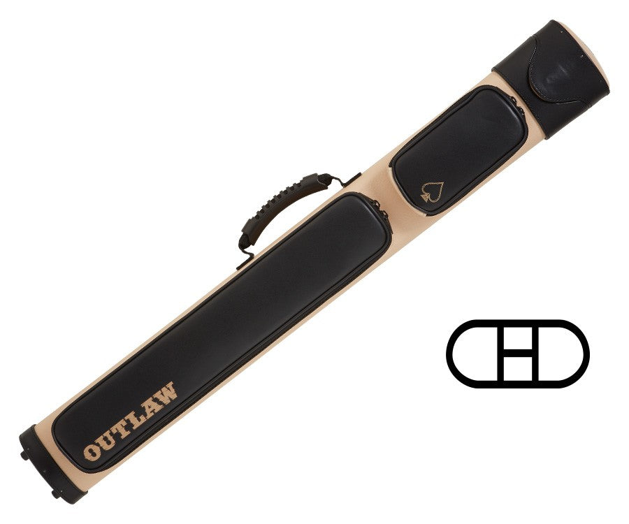 Outlaw OLX22 BLACK 2Bx2S Black/Tan Billiards Pool Cue Stick Case