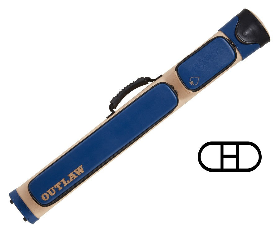 Outlaw OLX22 BLUE 2Bx2S Tan/Black/Blue Billiards Pool Cue Stick Case