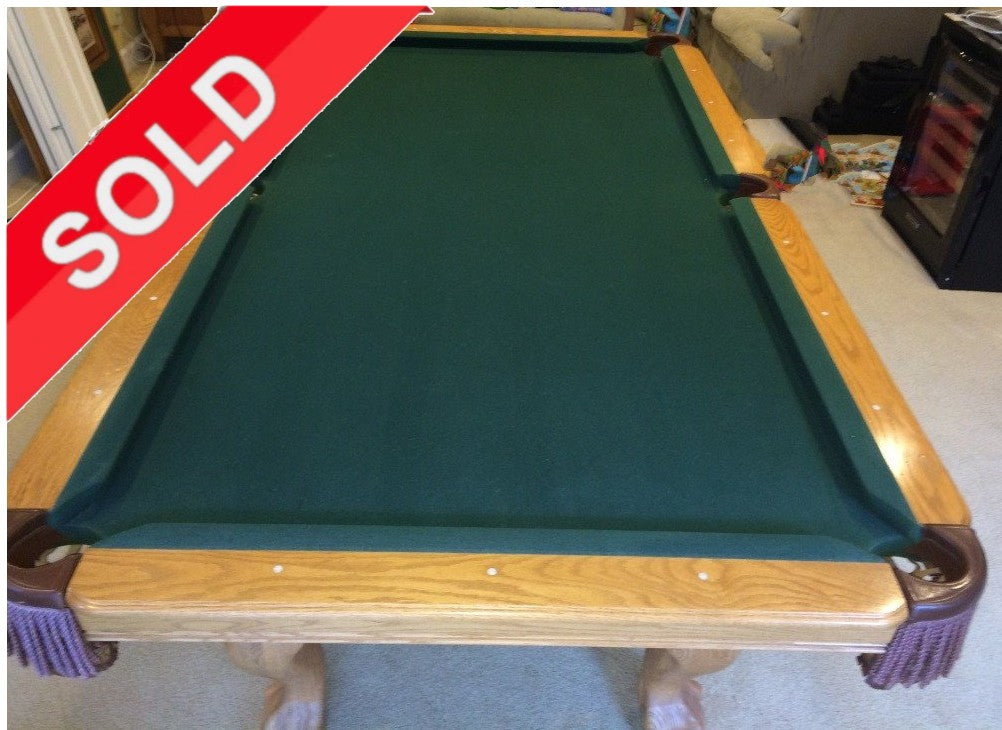 (SOLD) Used 8' Kasson Golden Oak Pool Table