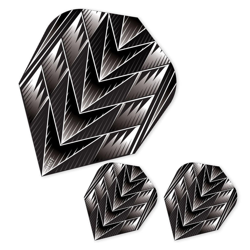 Shot! Darts SF6541 Tribal Weapon Black Dart Flight Set - Small Standard