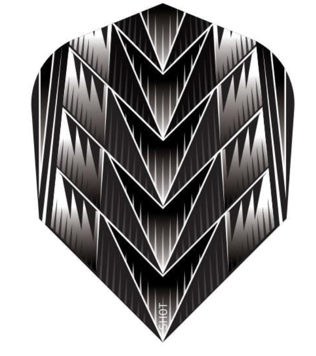Shot! Darts SF6541 Tribal Weapon Black Dart Flight Set - Small Standard
