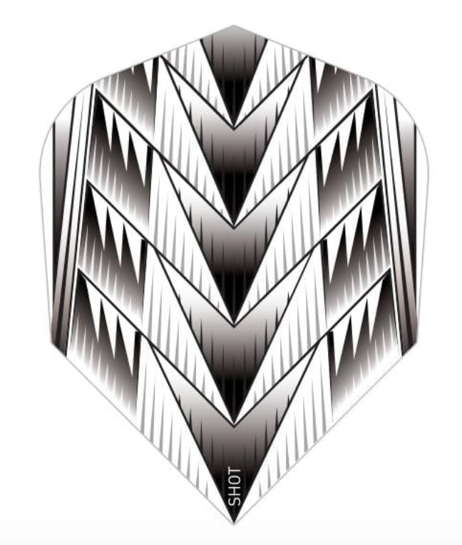 Shot! Darts SF6542 Tribal Weapon White Dart Flight Set - Small Standard