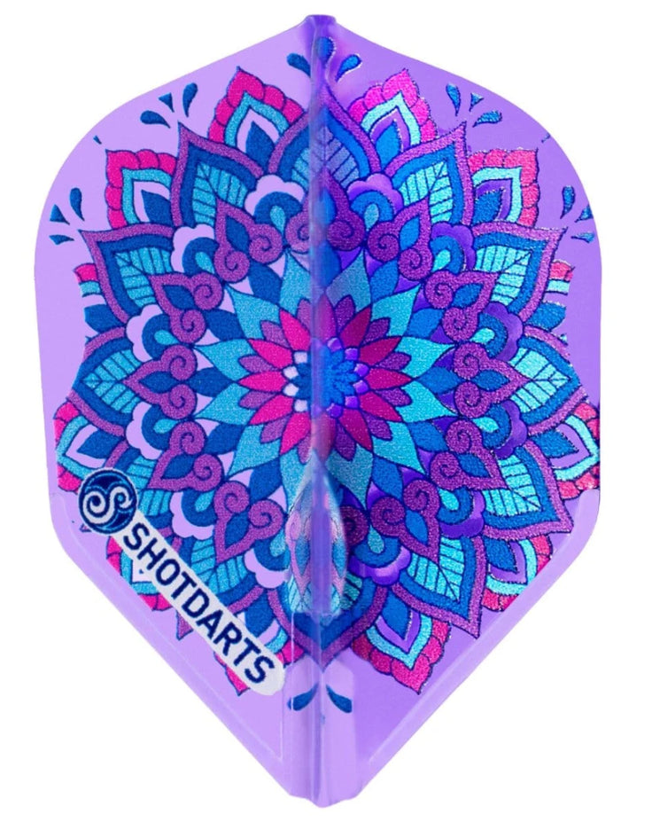 Shot! Darts SF6676 Shot L-Style L3 EZ Shape Violet Mandala Dart Flight Set