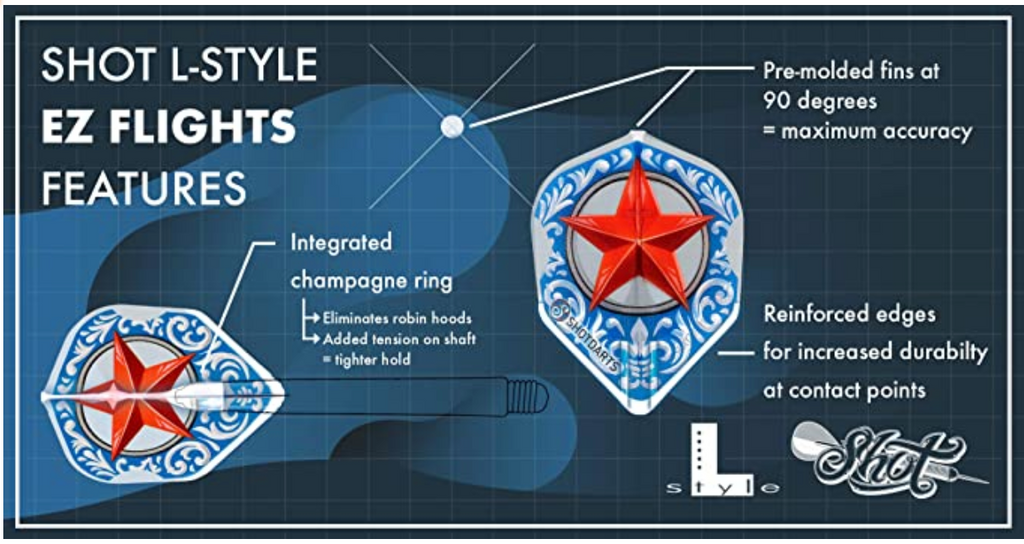 Shot L-Style L3 EZ Shape Warrior Kapene Dart Flight Set