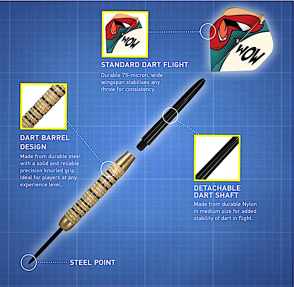 Solo Brass Steel Tip Dart Set 18gm - coolpooltables.com