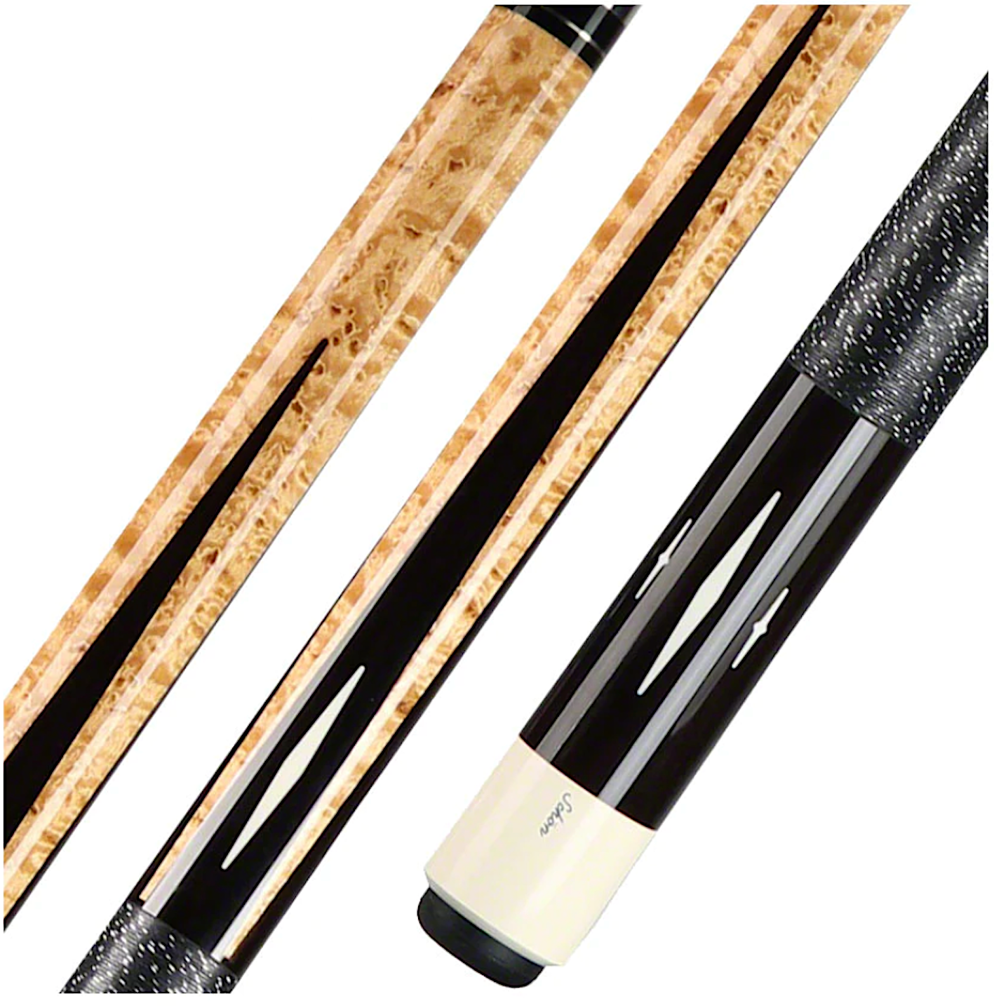 Schon STL7 Two-Piece Med.Stained Maple/ Ebony Cue Stick - coolpooltables.com
