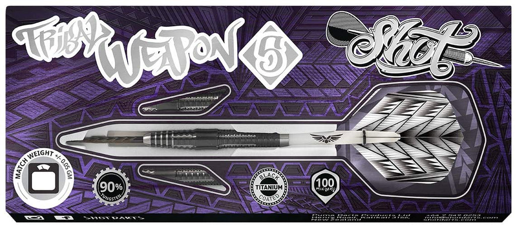 Shot Darts TWST-525 Tribal Weapon 5 Steel Tip Dart Set 25gm