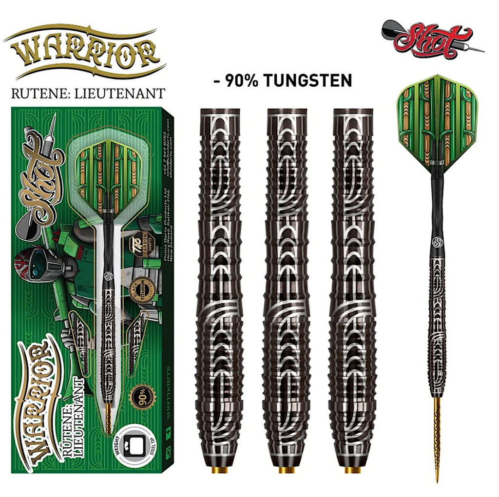 ST-123 Shot! Darts Warrior Rutene Steel Tip Dart Set 23gm