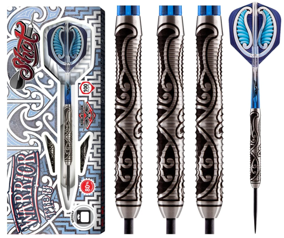 Shot Darts WTST-123 Warrior Tipu Steel Tip Dart Set 23gm