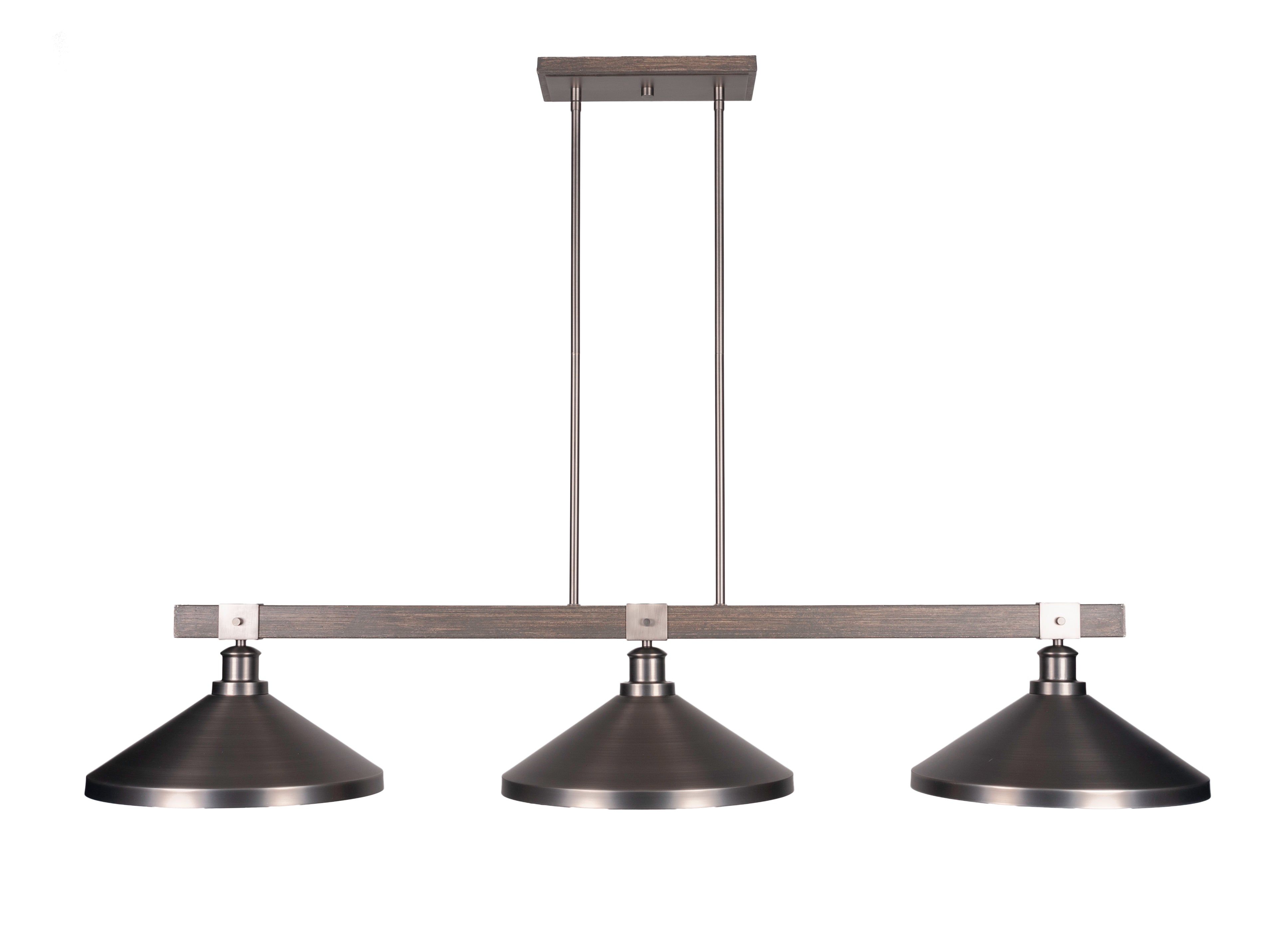 Toltec 1863-GPDW-424-GP Tacoma 3 Bulbs Bar Billiards Pool Table Island Light - coolpooltables.com