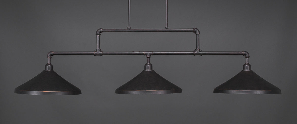 Toltec 333-DG-422 Vintage 3 Bulbs Bar Billiards Pool Table Island Light - coolpooltables.com