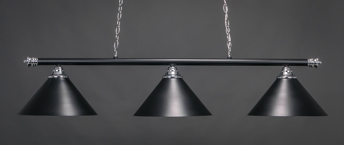 Toltec 373-CHMB-420-MB Oxford 3 Bulbs Bar Billiards Pool Table Island Light - coolpooltables.com
