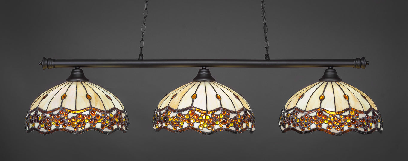 Toltec 373-MB-997 Oxford 3 Bulbs Bar Billiards Pool Table Island Light - coolpooltables.com