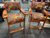 (SOLD) Used Pair of Whitaker Furniture Cherry Oak Spectator Chairs (for your Pool Table)