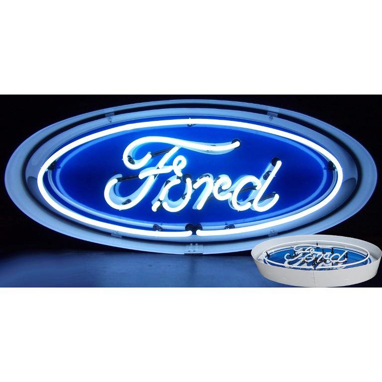 FORD OVAL NEON SIGN IN METAL CAN