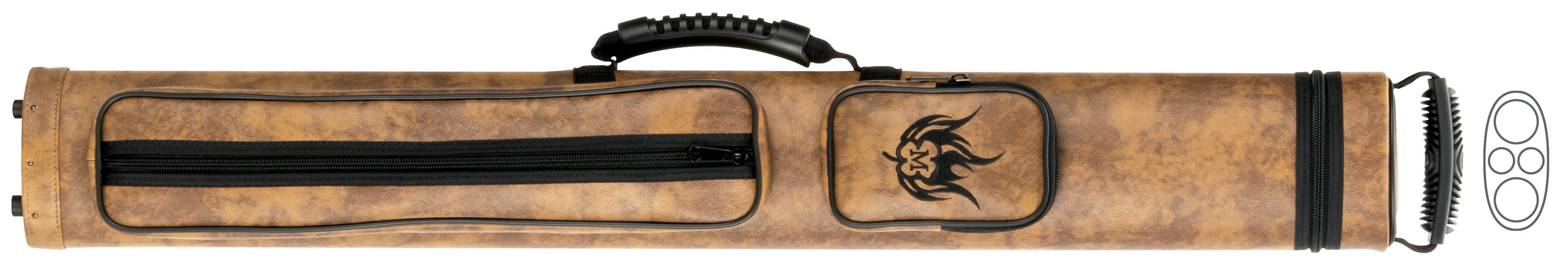 McDermott 75-0910 2Bx2S Brown/Tan Billiards Pool Cue Stick Case - coolpooltables.com