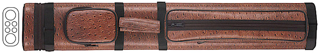 McDermott 75-0917 2Bx4S Brown Ostrich Billiards Pool Cue Stick Case