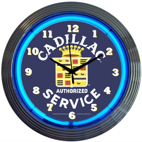 CADILLAC SERVICE NEON CLOCK