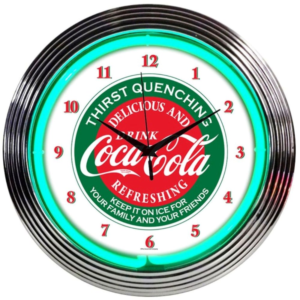 COCA-COLA EVERGREEN NEON CLOCK