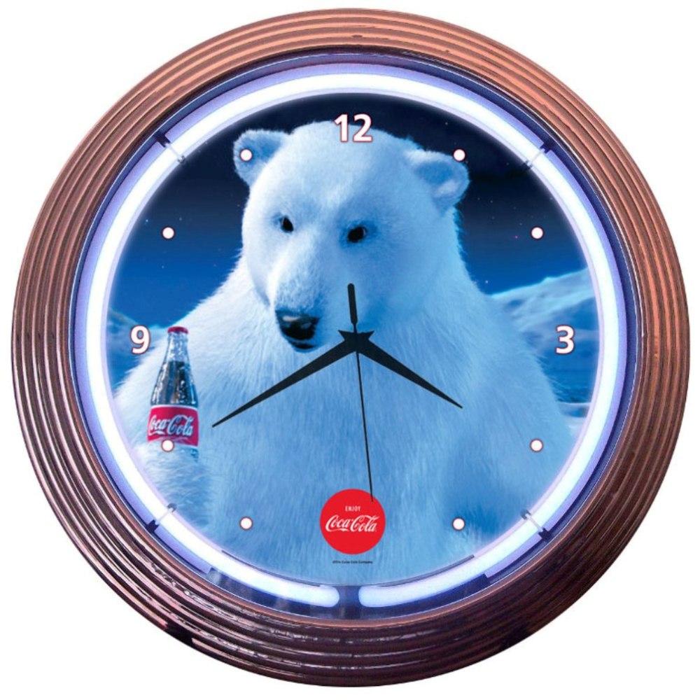 COCA-COLA POLAR BEAR NEON CLOCK