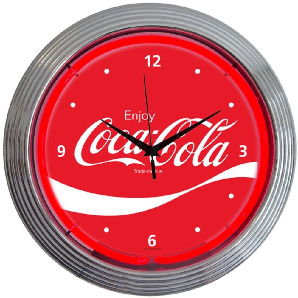 COCA-COLA WAVE NEON CLOCK