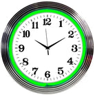CHROME GREEN STANDARD NEON CLOCK