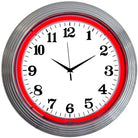 CHROME RED STANDARD NEON CLOCK