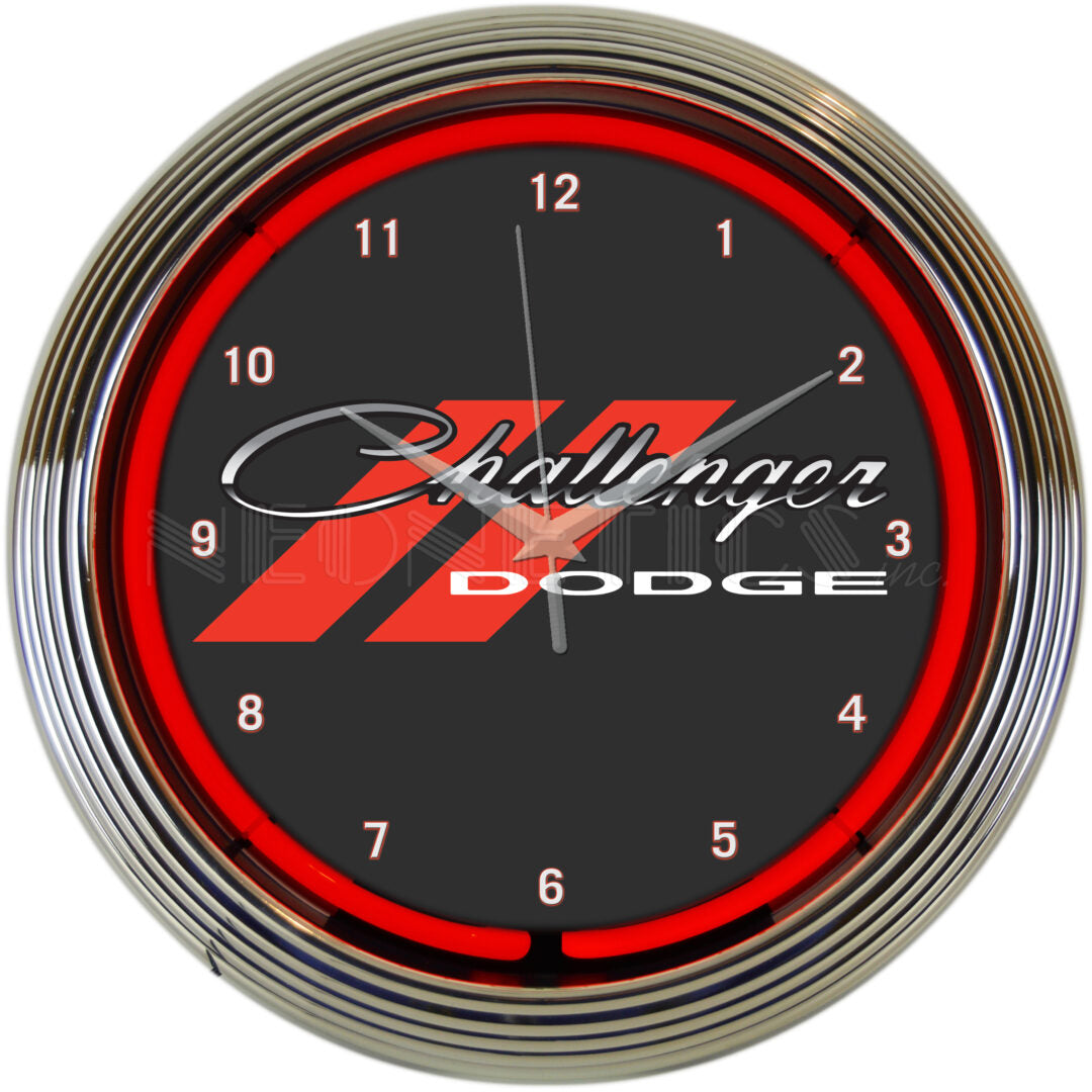DODGE CHALLENGER NEON CLOCK