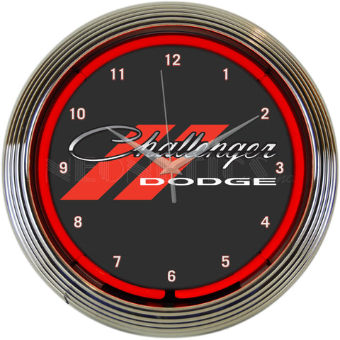 DODGE CHALLENGER NEON CLOCK