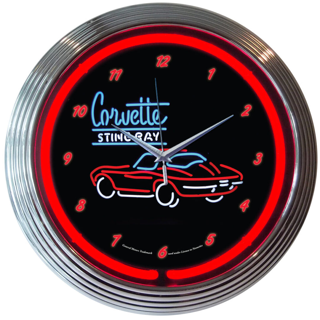 CORVETTE C2 STINGRAY NEON CLOCK