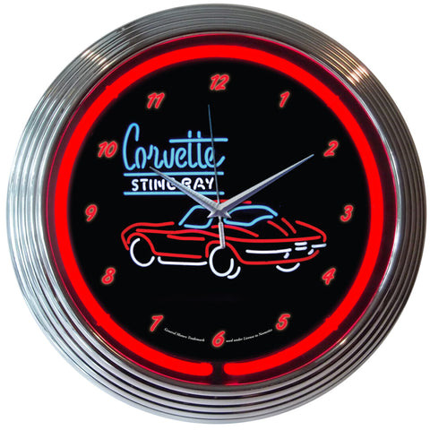 CORVETTE C2 STINGRAY NEON CLOCK