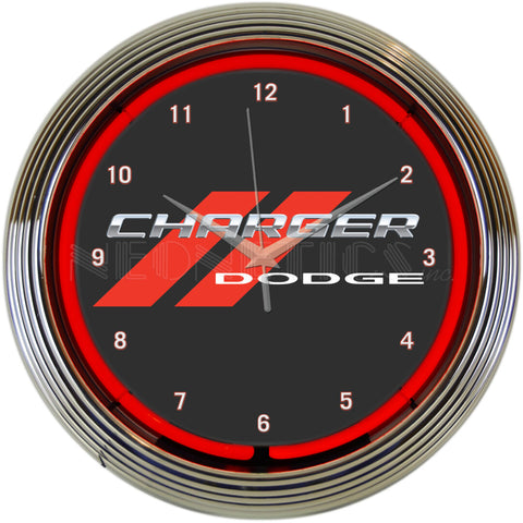 DODGE CHARGER NEON CLOCK