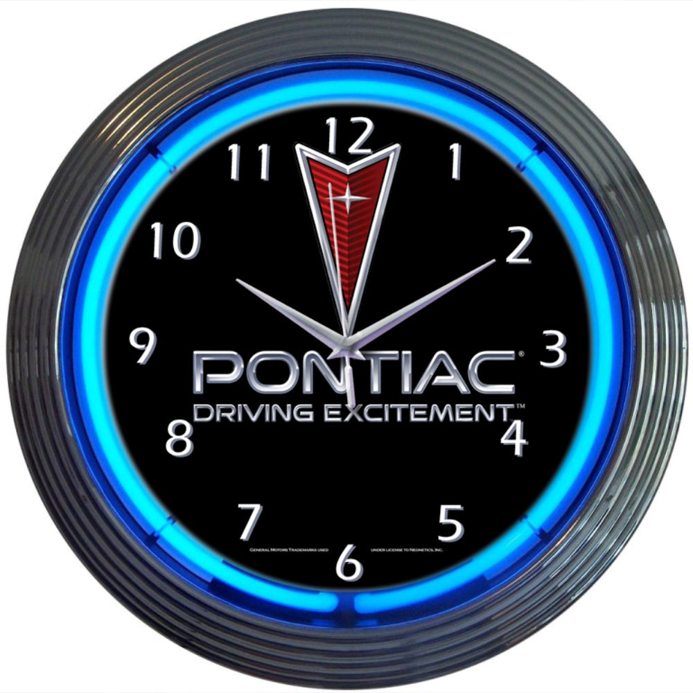 PONTIAC DRIVING EXCITEMENT NEON CLOCK