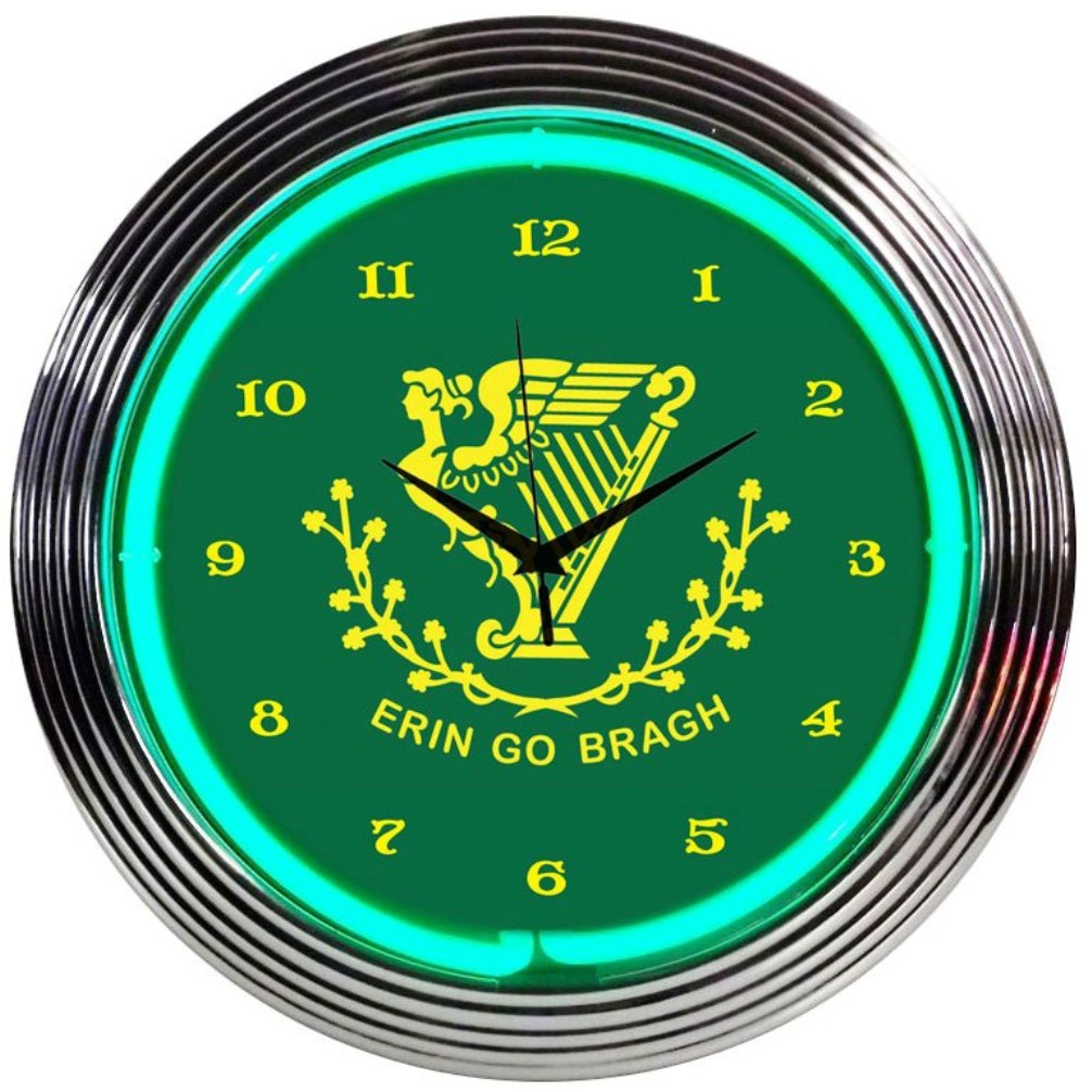 IRISH ERIN GO BRAGH NEON CLOCK