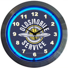 GM OLDSMOBILE SERVICE NEON CLOCK