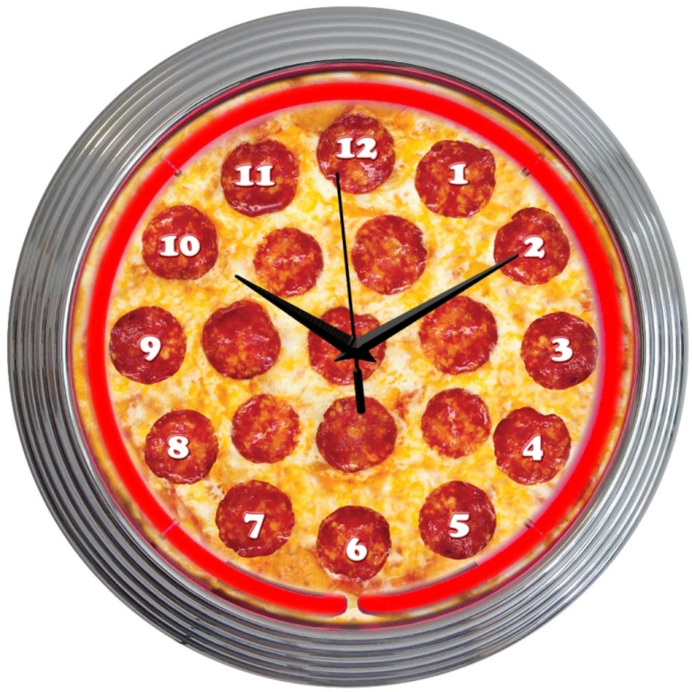 PIZZA NEON CLOCK