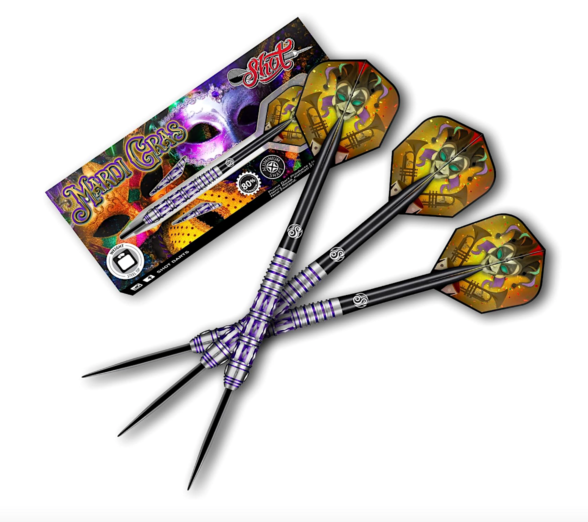 Americana Mardi Gras Steel Tip Dart Set-80% Tungsten-23gm