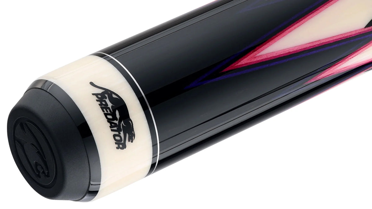 Predator LE True Splice 16 Pool Cue Butt - Ebony with Purple/Pink Points - Leather Wrap