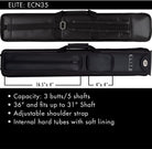 Elite 3x5 Black ECN35 Nexus Original Pool Cue Case