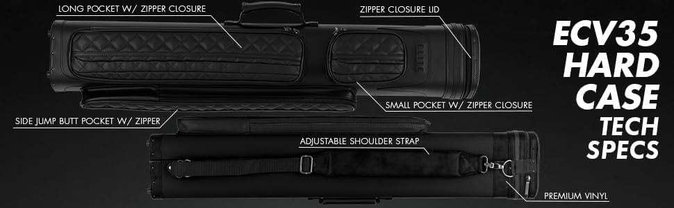 Elite Vintage ECV35 Cue Case (Black)