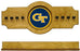 Georgia Tech Yellow Jackets 2 pc Hanging Wall Pool Cue Stick Holder Rack - Oak