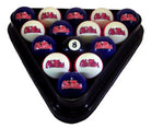 University of Mississippi Numbered Pool Balls Set - coolpooltables.com