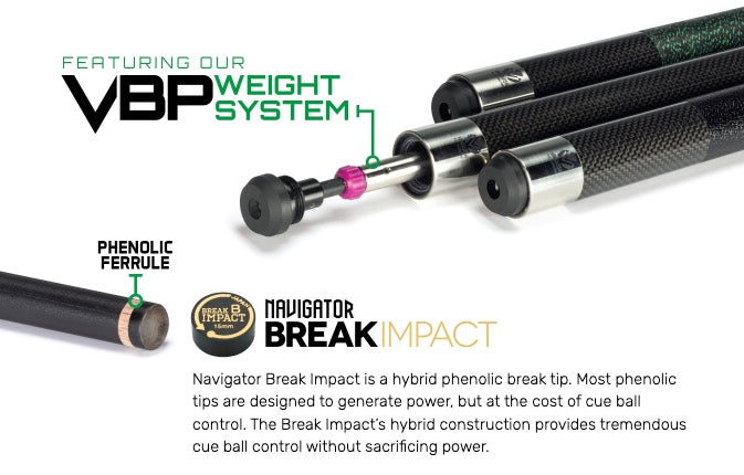 McDermott Vanquish Mach 1 w/ 13mm Defy Break Cue (Leather Wrap)