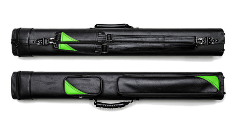 Delta Cue 2Bx2S Black with Green Accents Pool Cue Case