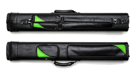 Delta Cue 033-007G-GN 2Bx4S Black with Green Accents Billiards Pool Cue Stick Case