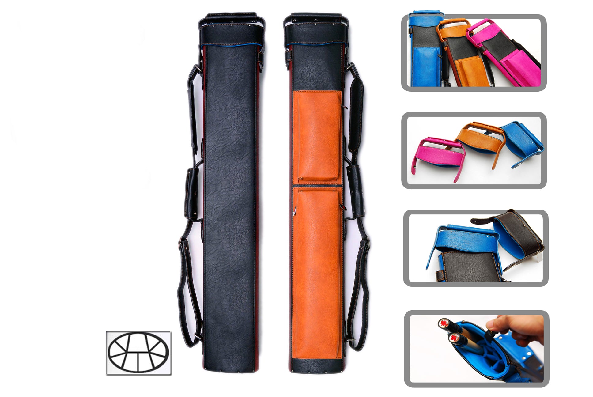 Delta Cue 033-017-9-BN 3Bx6S Brown Billiards Pool Cue Stick Case - coolpooltables.com