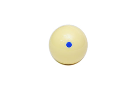 2 1/4 in. diameter cue ball Delta Deluxe Blue Dot Cue Ball with single blue dot