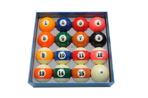 Size 2-1/4 in. Full Set 16 Pool Balls Delta Deluxe Ball set w/ Blue Dot Cue Ball