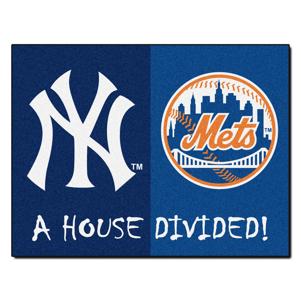 MLB House Divided - Yankees / Mets  House Divided Mat