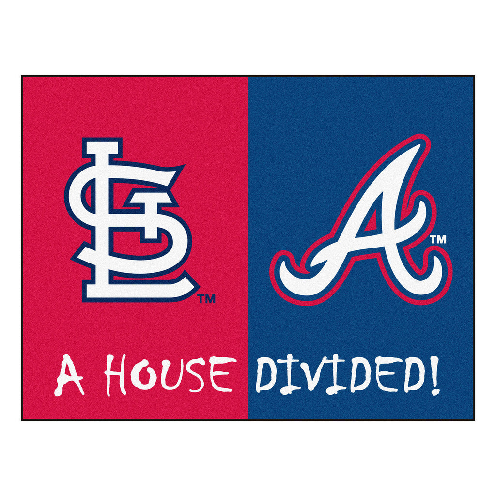 MLB House Divided - Cardinals / Braves House Divided Mat